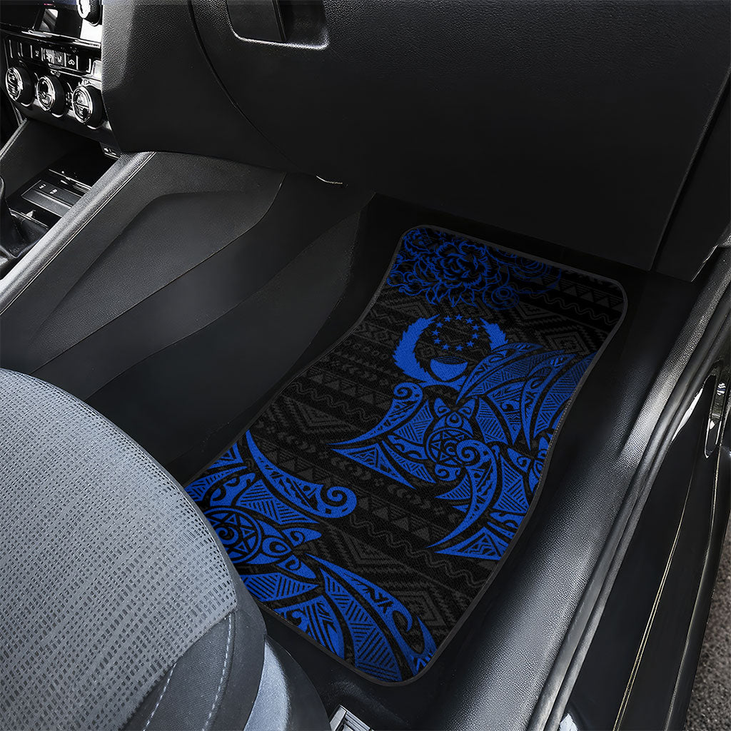 Pohnpei Federated States Of Micronesia Car Mats Polynesian Tribal Heritage Art With Blue Island Tattoo Patterns TS04 - Polynesian Pride