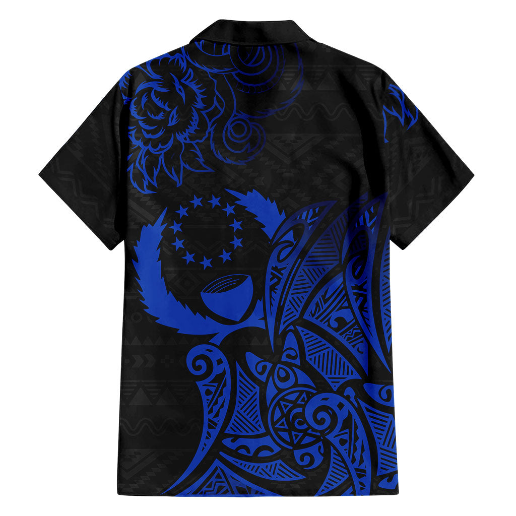 Pohnpei Federated States Of Micronesia Family Matching Mermaid Dress and Hawaiian Shirt Polynesian Tribal Heritage Art With Blue Island Tattoo Patterns