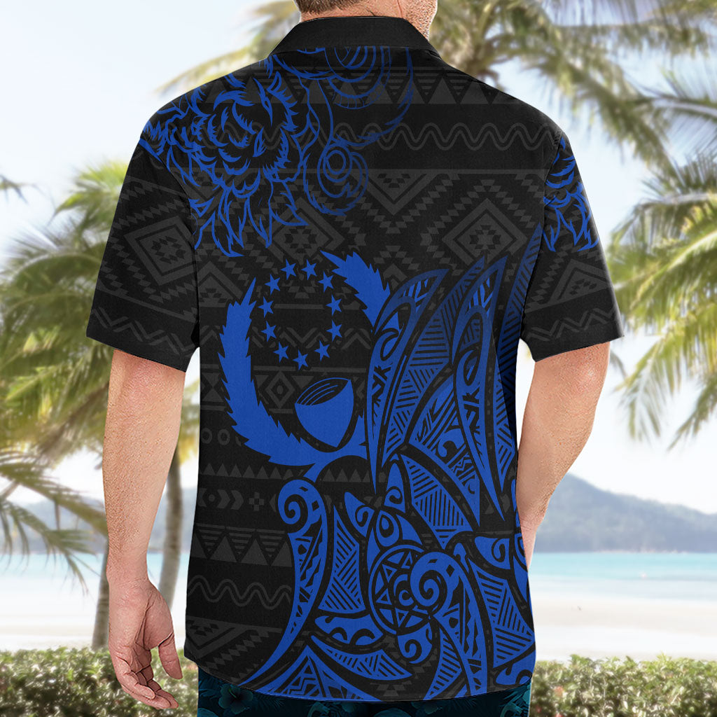 Pohnpei Federated States Of Micronesia Hawaiian Shirt Polynesian Tribal Heritage Art With Blue Island Tattoo Patterns