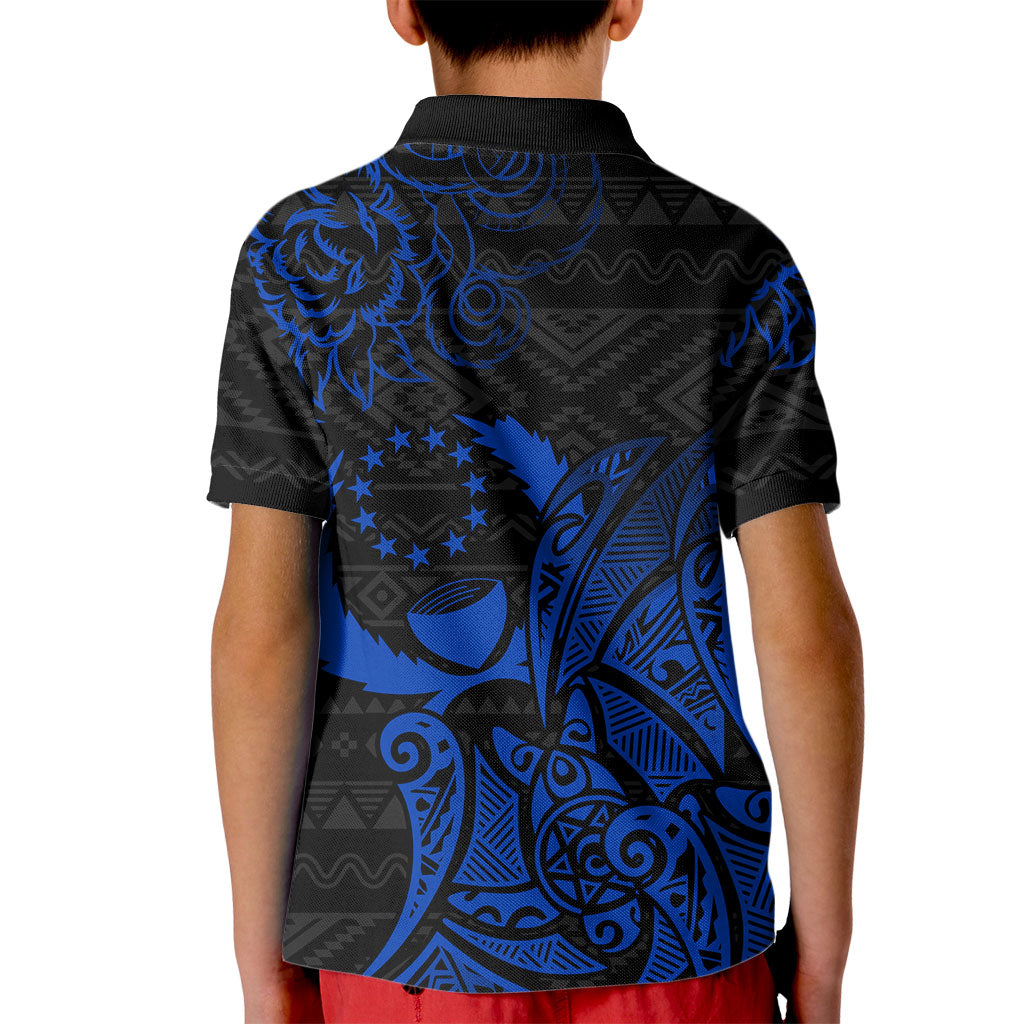 Pohnpei Federated States Of Micronesia Kid Polo Shirt Polynesian Tribal Heritage Art With Blue Island Tattoo Patterns