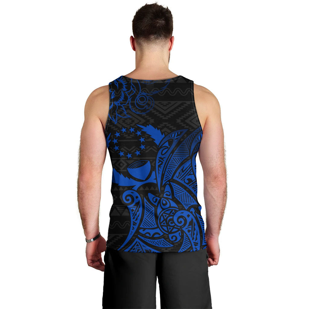Pohnpei Federated States Of Micronesia Men Tank Top Polynesian Tribal Heritage Art With Blue Island Tattoo Patterns
