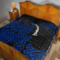 Pohnpei Federated States Of Micronesia Quilt Polynesian Tribal Heritage Art With Blue Island Tattoo Patterns