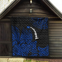 Pohnpei Federated States Of Micronesia Quilt Polynesian Tribal Heritage Art With Blue Island Tattoo Patterns