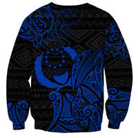 Pohnpei Federated States Of Micronesia Sweatshirt Polynesian Tribal Heritage Art With Blue Island Tattoo Patterns
