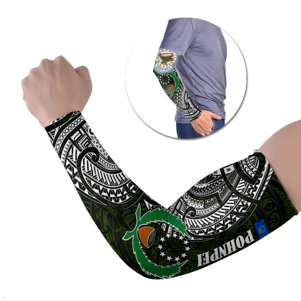 Pohnpei Federated States Of Micronesia Arm Sleeves Polynesian Tribal Heritage Art With Kaselehlie State Seal
