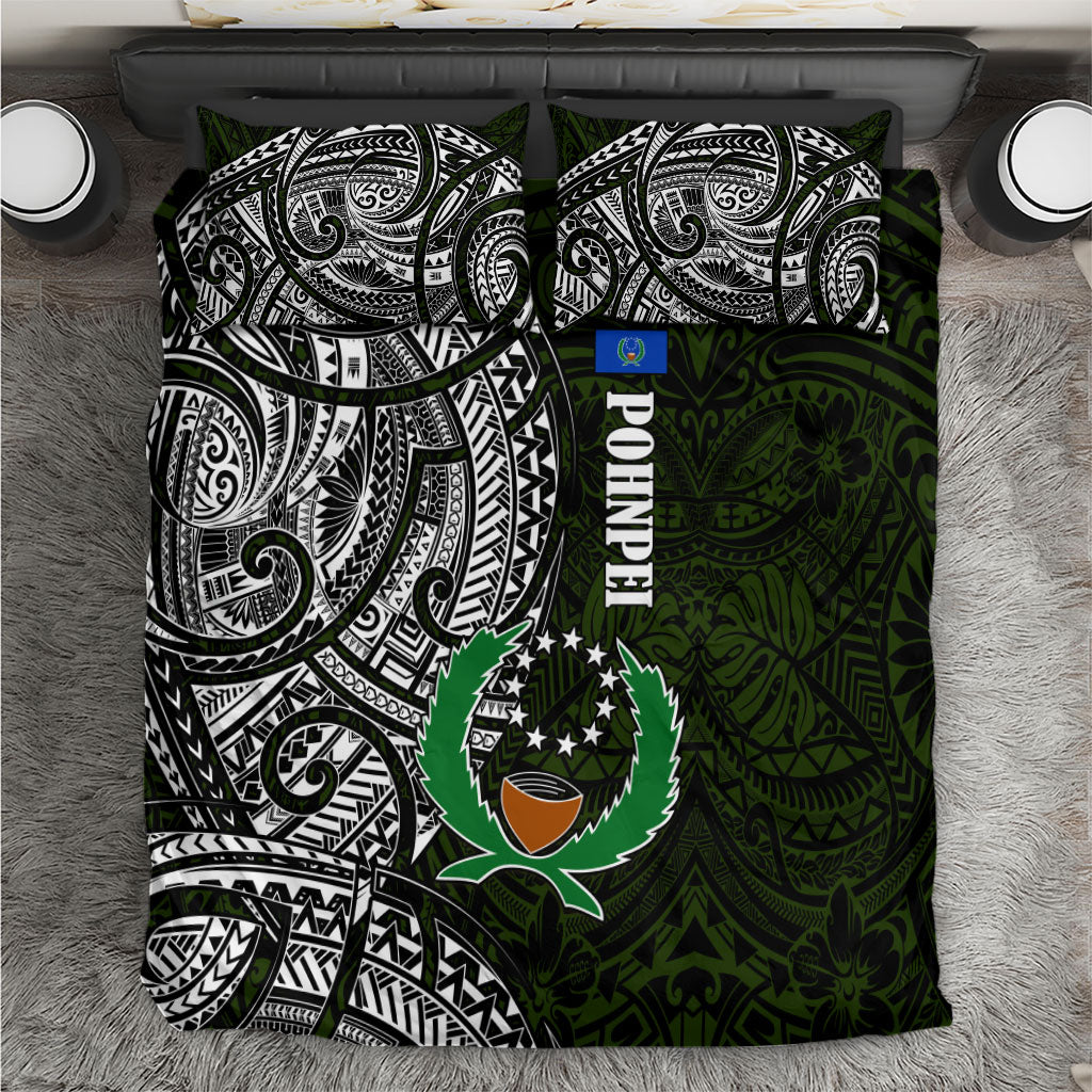 Pohnpei Federated States Of Micronesia Bedding Set Polynesian Tribal Heritage Art With Kaselehlie State Seal