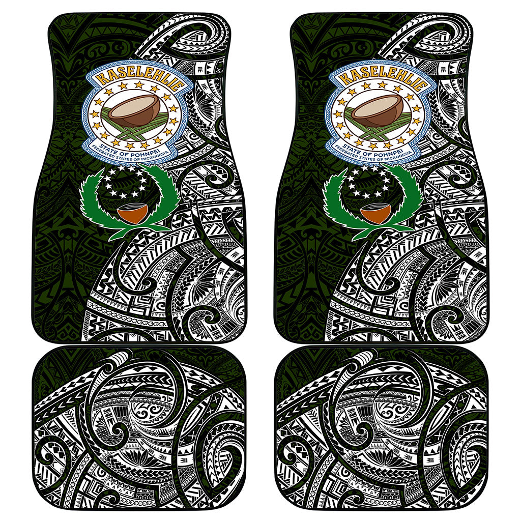 Pohnpei Federated States Of Micronesia Car Mats Polynesian Tribal Heritage Art With Kaselehlie State Seal TS04 - Polynesian Pride