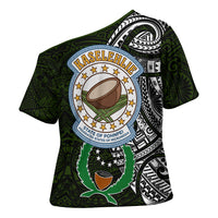 Pohnpei Federated States Of Micronesia Cross Shoulder Shirt Polynesian Tribal Heritage Art With Kaselehlie State Seal