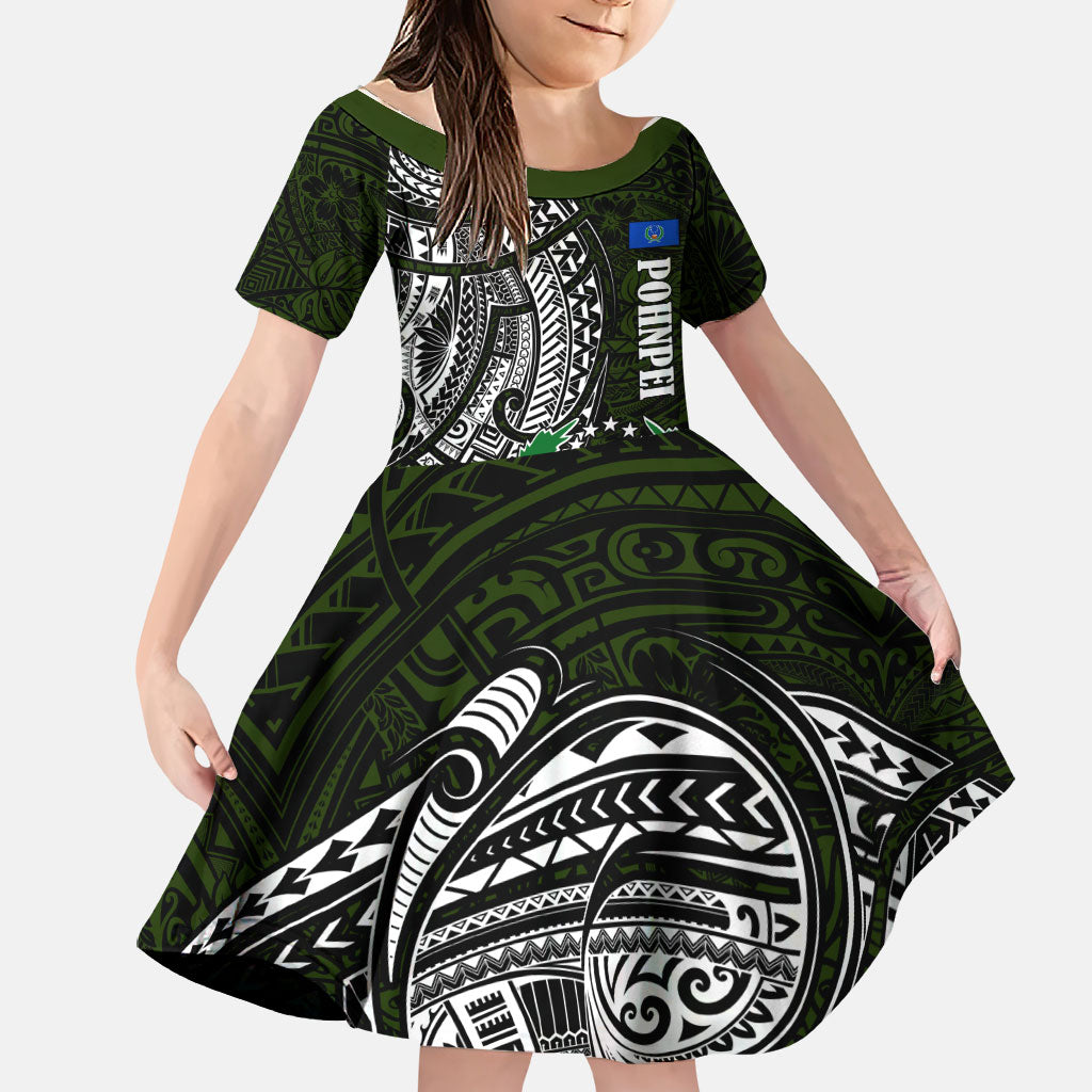 Pohnpei Federated States Of Micronesia Family Matching Tank Maxi Dress and Hawaiian Shirt Polynesian Tribal Heritage Art With Kaselehlie State Seal