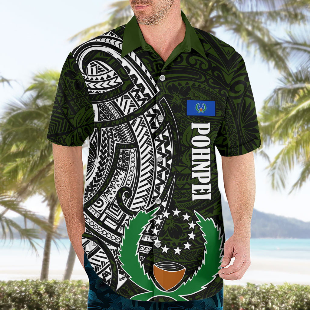 Pohnpei Federated States Of Micronesia Hawaiian Shirt Polynesian Tribal Heritage Art With Kaselehlie State Seal