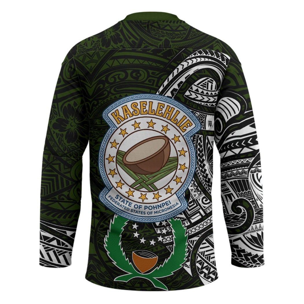 Pohnpei Federated States Of Micronesia Hockey Jersey Polynesian Tribal Heritage Art With Kaselehlie State Seal TS04 - Polynesian Pride