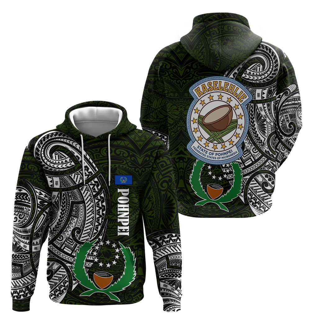 Pohnpei Federated States Of Micronesia Hoodie Polynesian Tribal Heritage Art With Kaselehlie State Seal