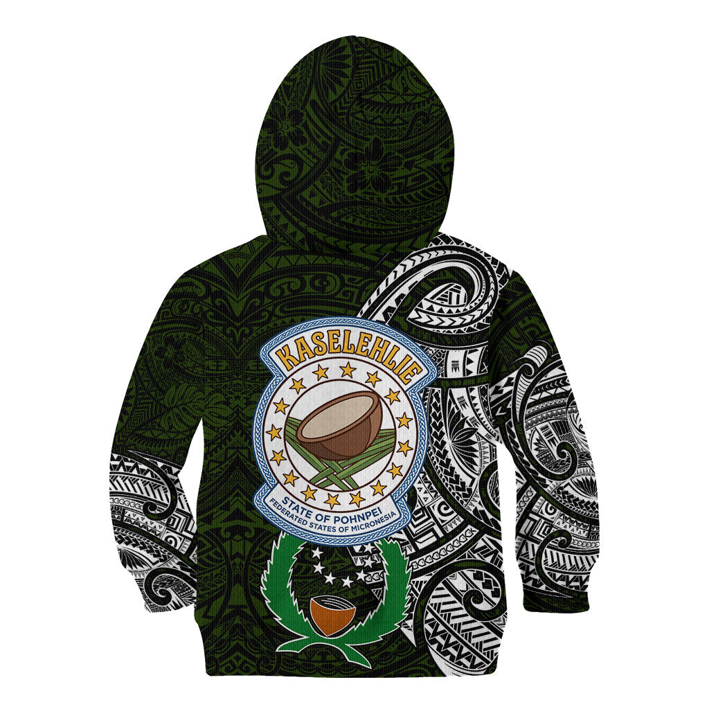 Pohnpei Federated States Of Micronesia Kid Hoodie Polynesian Tribal Heritage Art With Kaselehlie State Seal