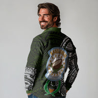 Pohnpei Federated States Of Micronesia Long Sleeve Polo Shirt Polynesian Tribal Heritage Art With Kaselehlie State Seal TS04 - Polynesian Pride
