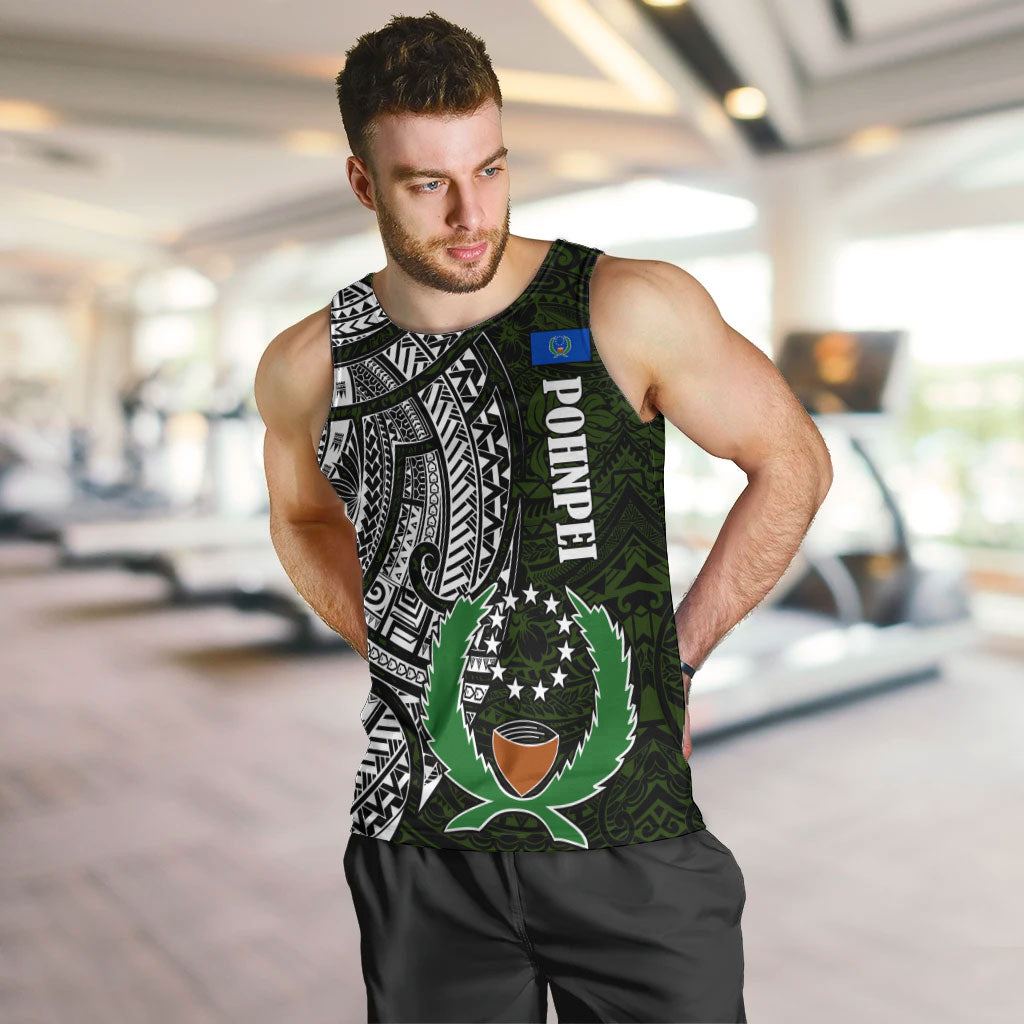 Pohnpei Federated States Of Micronesia Men Tank Top Polynesian Tribal Heritage Art With Kaselehlie State Seal