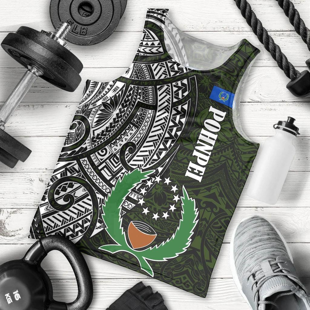 Pohnpei Federated States Of Micronesia Men Tank Top Polynesian Tribal Heritage Art With Kaselehlie State Seal
