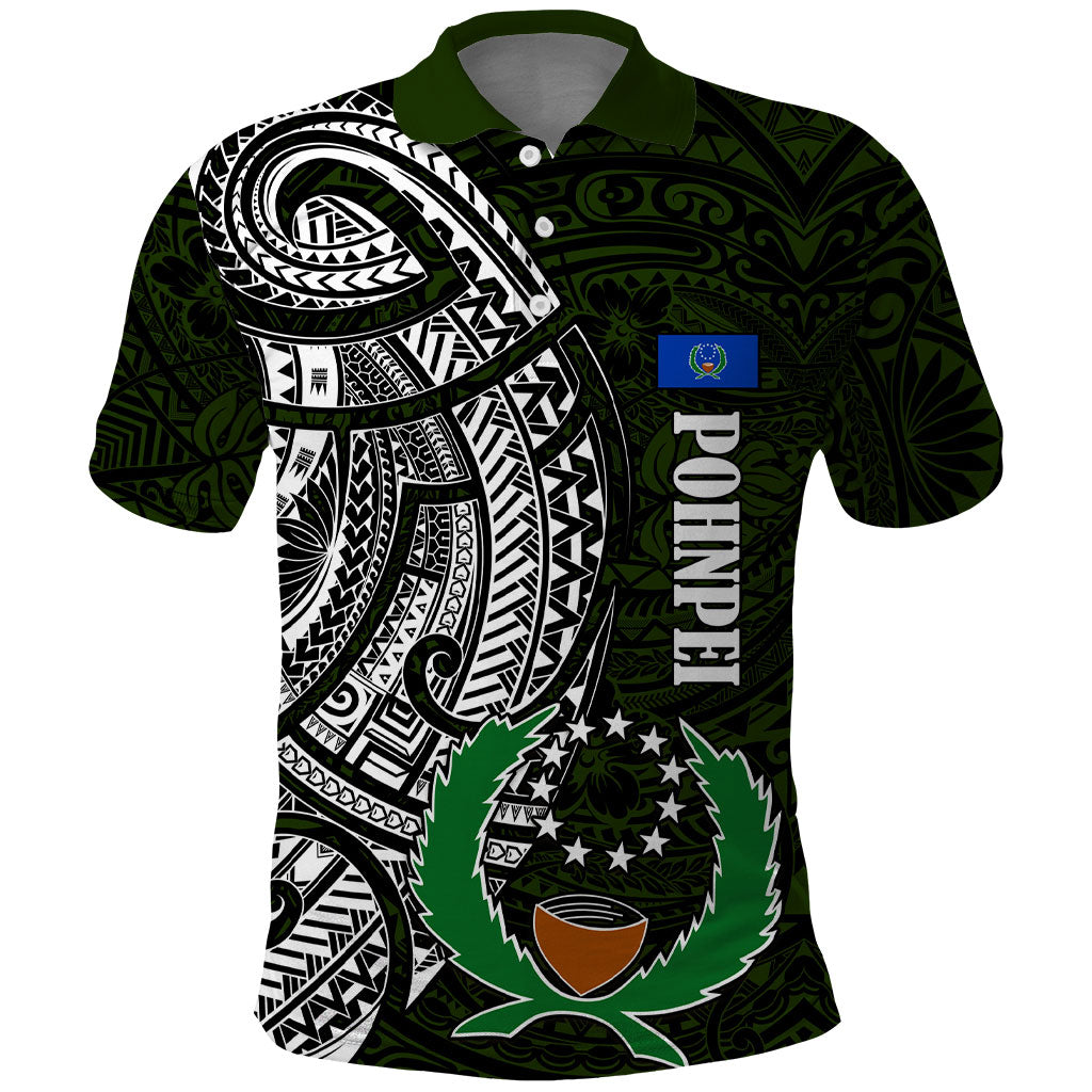 Pohnpei Federated States Of Micronesia Polo Shirt Polynesian Tribal Heritage Art With Kaselehlie State Seal