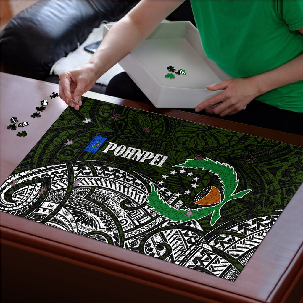 Pohnpei Federated States Of Micronesia Puzzle Polynesian Tribal Heritage Art With Kaselehlie State Seal