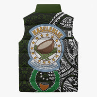 Pohnpei Federated States Of Micronesia Sleeveless Puffer Jacket Polynesian Tribal Heritage Art With Kaselehlie State Seal