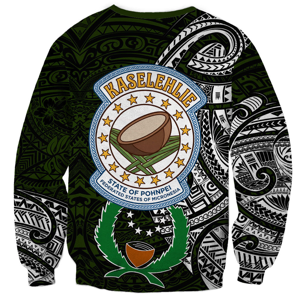 Pohnpei Federated States Of Micronesia Sweatshirt Polynesian Tribal Heritage Art With Kaselehlie State Seal