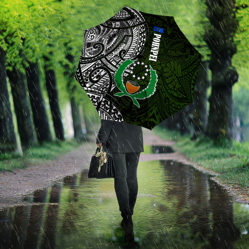 Pohnpei Federated States Of Micronesia Umbrella Polynesian Tribal Heritage Art With Kaselehlie State Seal