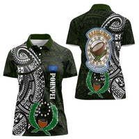 Pohnpei Federated States Of Micronesia Women Polo Shirt Polynesian Tribal Heritage Art With Kaselehlie State Seal TS04 - Polynesian Pride