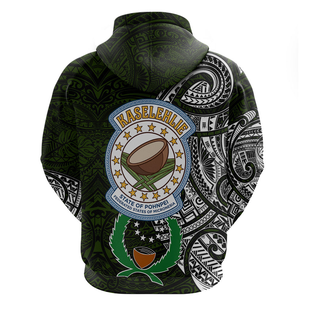 Pohnpei Federated States Of Micronesia Zip Hoodie Polynesian Tribal Heritage Art With Kaselehlie State Seal
