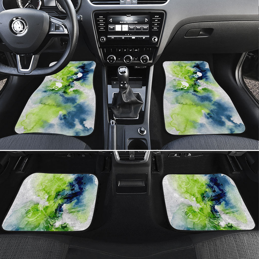 Yap Island Heritage Cultural Symbol Car Mats Micronesian Flag Stone Money Watercolor Abstract Art Design