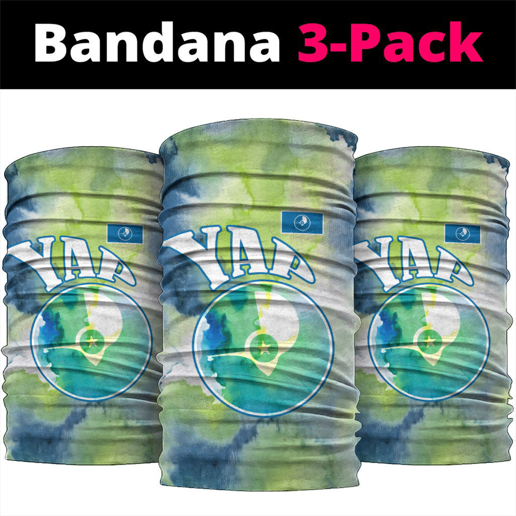 Yap Island Heritage Cultural Symbol Neck Gaiter Micronesian Flag Stone Money Watercolor Abstract Art Design