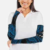 Yap Island Tribal Heritage Arm Sleeves Micronesian Polynesian Tattoo Pattern Blue Black Cultural Art