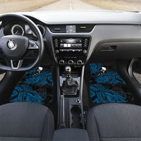 Yap Island Tribal Heritage Car Mats Micronesian Polynesian Tattoo Pattern Blue Black Cultural Art