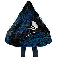 Yap Island Tribal Heritage Cloak Micronesian Polynesian Tattoo Pattern Blue Black Cultural Art
