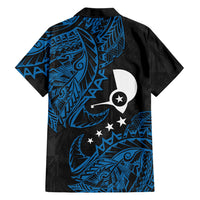 Yap Island Tribal Heritage Hawaiian Shirt Micronesian Polynesian Tattoo Pattern Blue Black Cultural Art