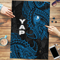 Yap Island Tribal Heritage Puzzle Micronesian Polynesian Tattoo Pattern Blue Black Cultural Art