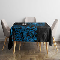 Yap Island Tribal Heritage Tablecloth Micronesian Polynesian Tattoo Pattern Blue Black Cultural Art