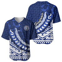 Northern Mariana Islands Saipan Baseball Jersey Polynesian Tribal Pattern - Commonwealth Seal Art TS04 - Polynesian Pride