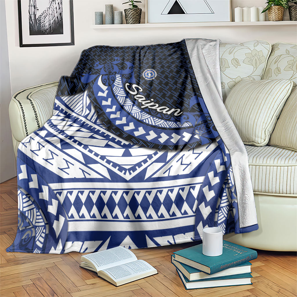 Northern Mariana Islands Saipan Blanket Polynesian Tribal Pattern - Commonwealth Seal Art