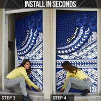 Northern Mariana Islands Saipan Door Cover Polynesian Tribal Pattern - Commonwealth Seal Art TS04 - Polynesian Pride