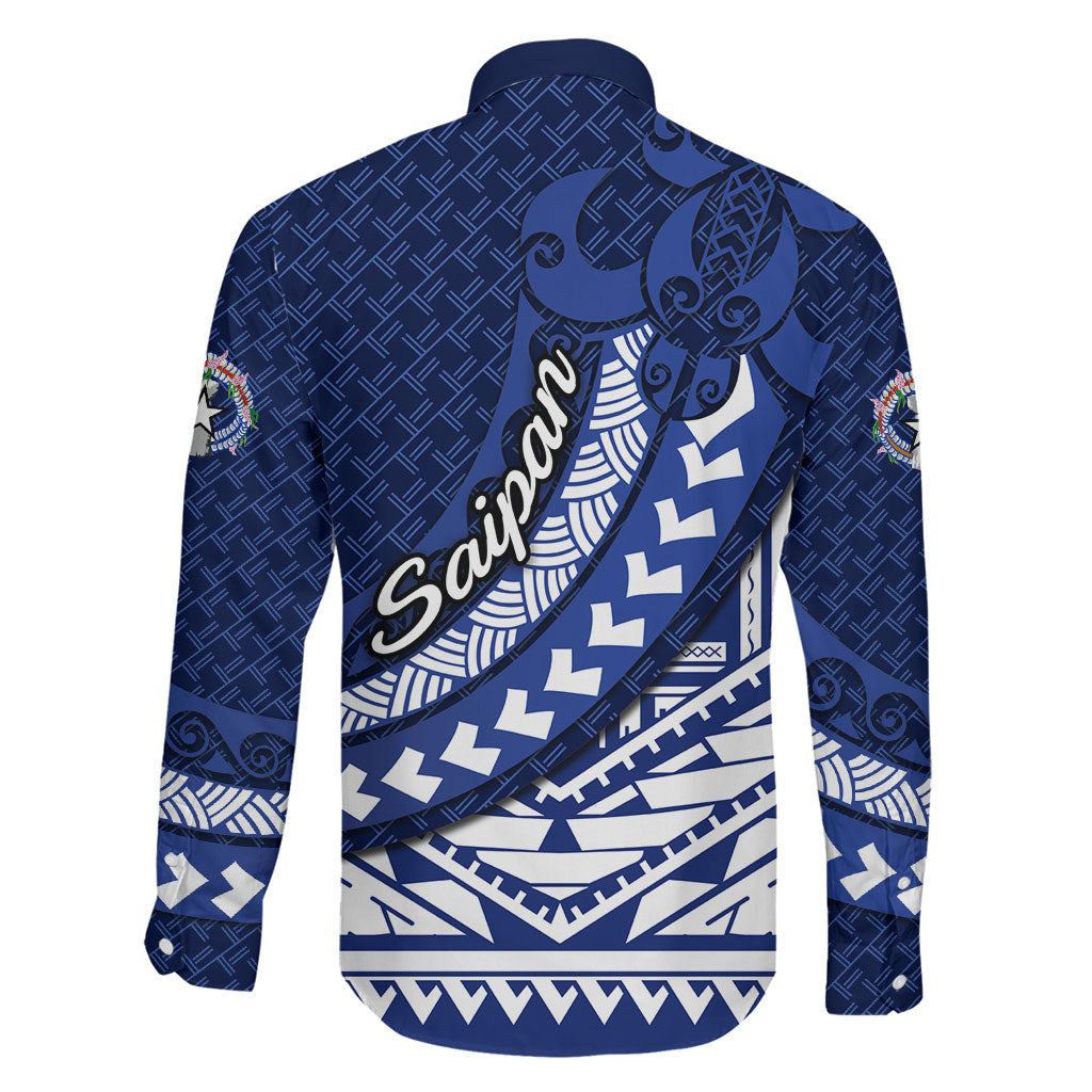 Northern Mariana Islands Saipan Family Matching Off Shoulder Maxi Dress and Hawaiian Shirt Polynesian Tribal Pattern - Commonwealth Seal Art TS04 - Polynesian Pride