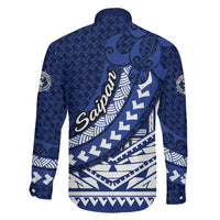 Northern Mariana Islands Saipan Family Matching Off Shoulder Maxi Dress and Hawaiian Shirt Polynesian Tribal Pattern - Commonwealth Seal Art TS04 - Polynesian Pride