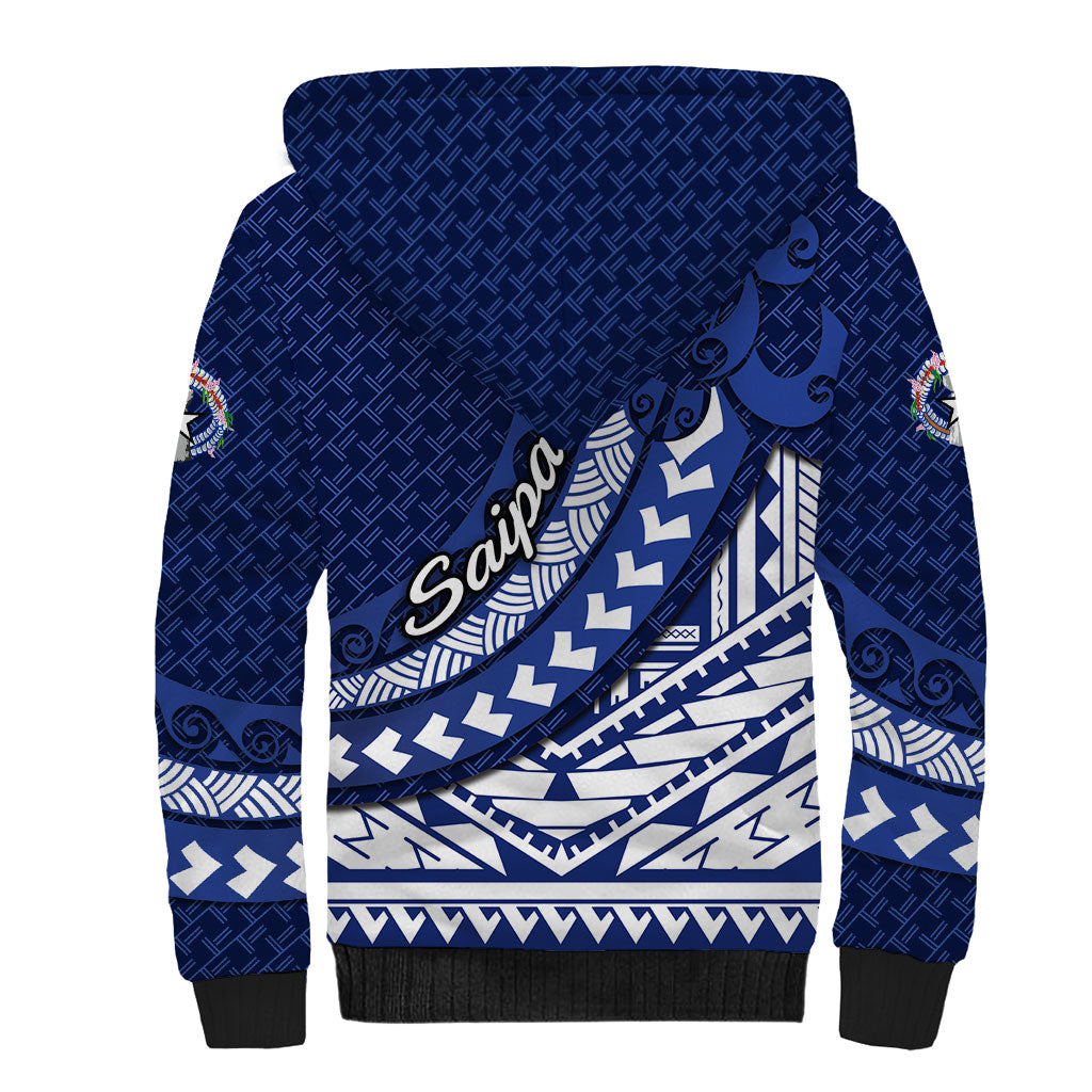 Northern Mariana Islands Saipan Sherpa Hoodie Polynesian Tribal Pattern - Commonwealth Seal Art TS04 - Polynesian Pride