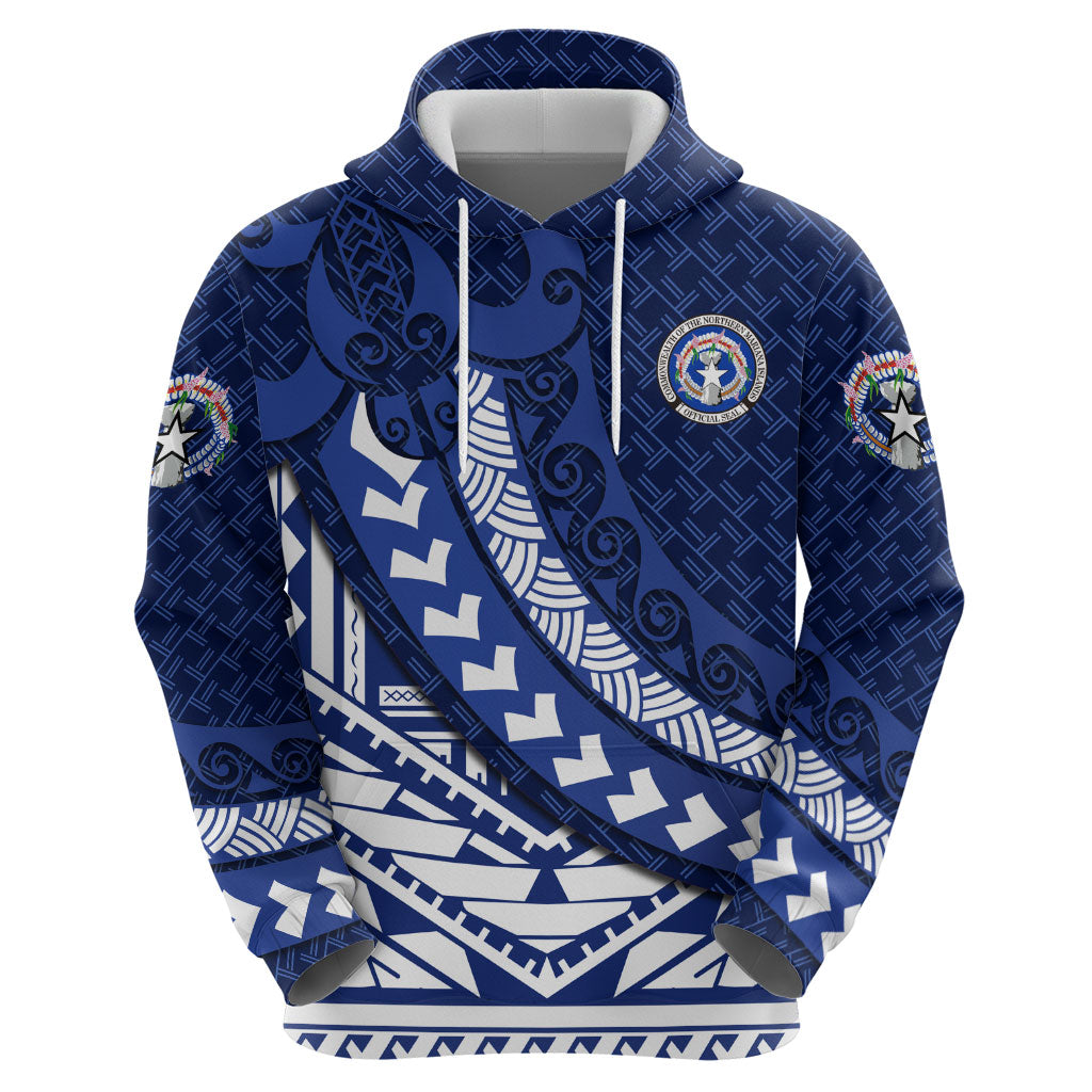 Northern Mariana Islands Saipan Zip Hoodie Polynesian Tribal Pattern - Commonwealth Seal Art TS04 - Polynesian Pride