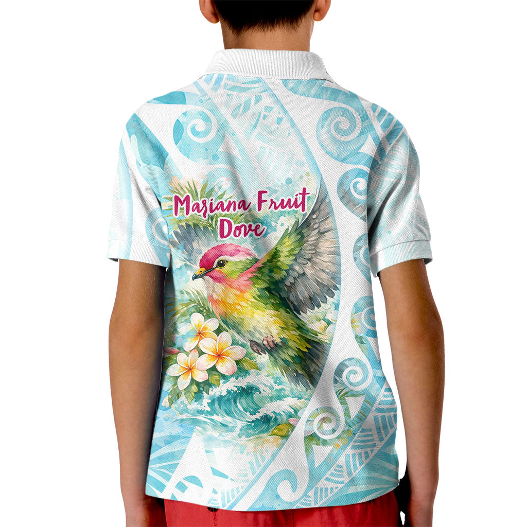 Saipan CMNI Kid Polo Shirt Polynesian Northern Mariana Islands Fruit Dove Watercolor TS04 - Polynesian Pride