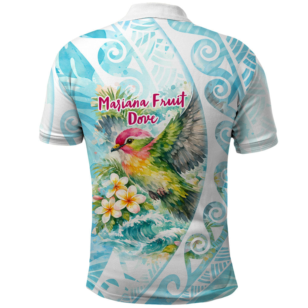 Saipan CMNI Polo Shirt Polynesian Northern Mariana Islands Fruit Dove Watercolor TS04 - Polynesian Pride