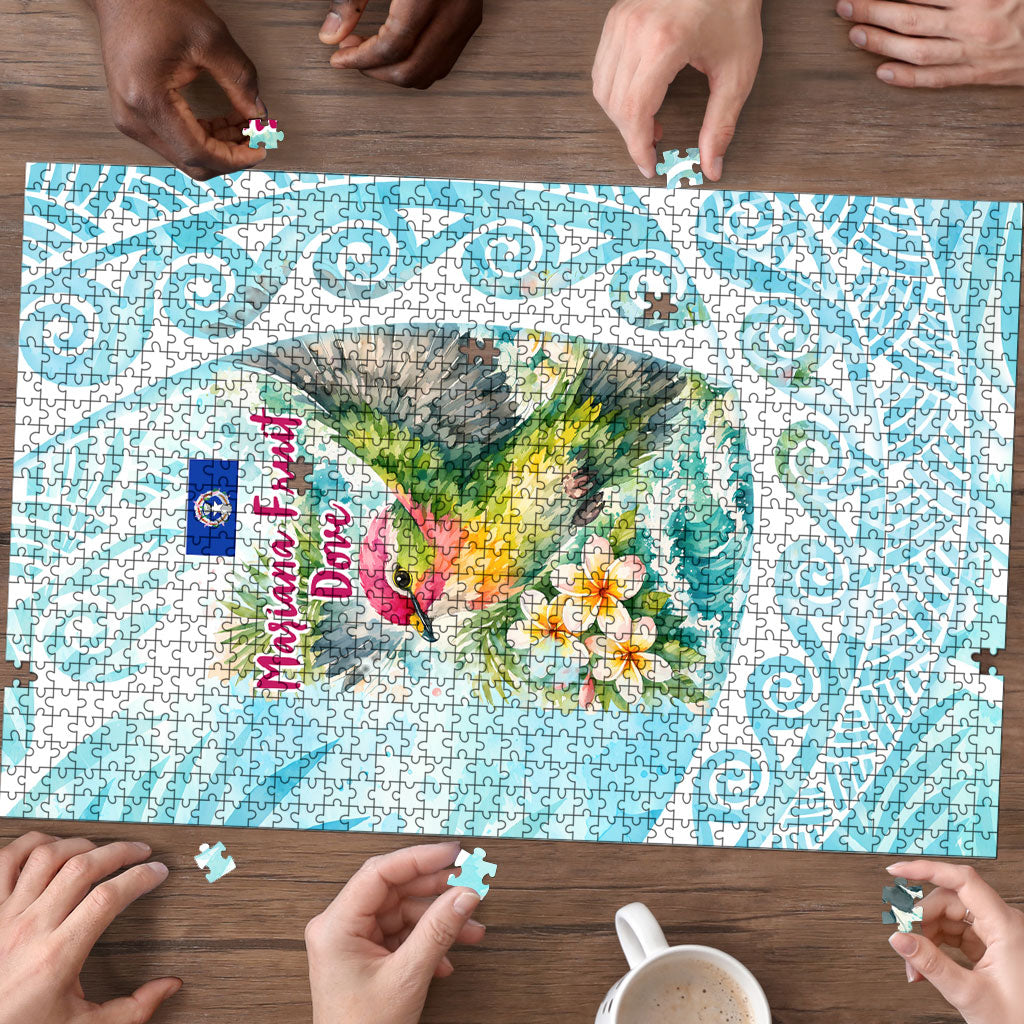 Saipan CMNI Puzzle Polynesian Northern Mariana Islands Fruit Dove Watercolor TS04 - Polynesian Pride