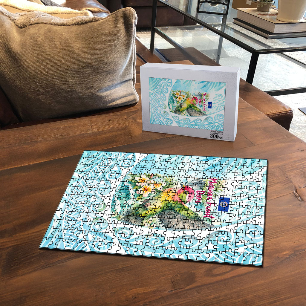 Saipan CMNI Puzzle Polynesian Northern Mariana Islands Fruit Dove Watercolor TS04 - Polynesian Pride