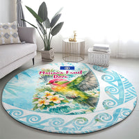 Saipan CMNI Round Carpet Polynesian Northern Mariana Islands Fruit Dove Watercolor TS04 - Polynesian Pride