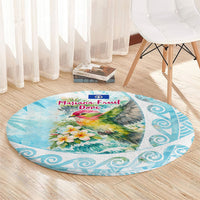 Saipan CMNI Round Carpet Polynesian Northern Mariana Islands Fruit Dove Watercolor TS04 - Polynesian Pride