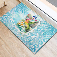 Saipan CMNI Rubber Doormat Polynesian Northern Mariana Islands Fruit Dove Watercolor