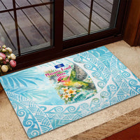 Saipan CMNI Rubber Doormat Polynesian Northern Mariana Islands Fruit Dove Watercolor